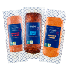 Compaxo gerookte kipfilet, gerookte beenham of gegrild gehakt
